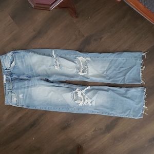 Zara distressed raw hem jeans